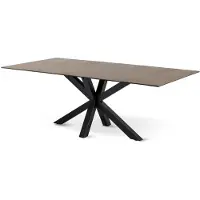 Pillovely Mesa de comedor Oryss Taupe cálido