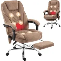 Vinsetto Silla de oficina con masaje de vibración, silla de escritorio ergonómica