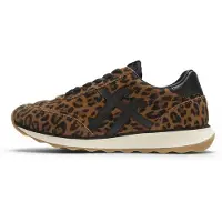 FitFlop para mujer. ADO-E76 Zapatillas de Piel Retro-Q marrón (38), Plano, Cordones, Casual, Animal print, outlet 2026.