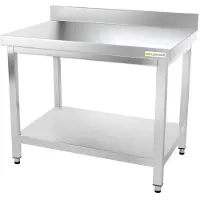 GOLDINOX Mesa de trabajo de acero inoxidable, dimensiones 1000 x 600 mm, modelo PREMIUM -