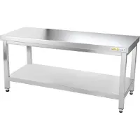 GOLDINOX Mesa de trabajo de acero inoxidable con estructura, dimensiones 2000 x 700 mm, calidad PREMIUM -