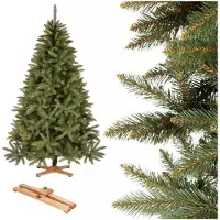 Springos Árbol de Navidad artificial | Abeto caucasiano de alta calidad, modelo Royal | 240 cm | Sin luces | Base de madera