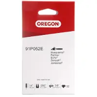 Oregon Scientific Cadena para motosierra 91P052E, cadena de repuesto de 3/8", 1,3 mm, 52 eslabones, 35 cm (14 pulgadas), compatible con Dolmar, Husqvarna, Solo, Stihl. Marca: