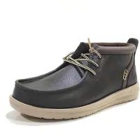 HeyDude para hombre. HD42051 Zapatos Wally Mid Gripr Classic marrón (41), Plano, Cordones, Casual, outlet 2026.