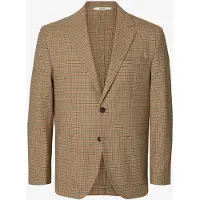 Selected A Cuadros Blazer Hombres Marrón 48