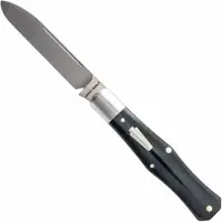 Jack Wolf Knives Jack Wolf Coffin COFFI-01-ST-BK-B, Satin Sandvik 14C28N, Smooth Black Bone, navaja