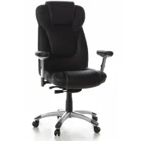 OEM Silla de escritorio Embassy 200, tapizada en cuero sintético negro, con altura ajustable