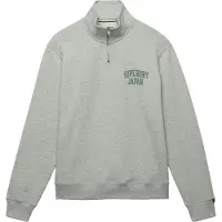 Superdry para hombre. M2014438A Sudadera Ath Ess Half Zip gris (S), Casual, Algodón, Manga larga, outlet 2026.