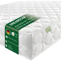 Dreamstar Colchón reversible ergonómico de 7 zonas, tamaño extra grande (XXL), 200 x 200 cm, 22 cm de grosor, firmeza H3 y H4, modelo Ergo Flex XXL