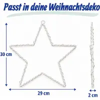 Relaxdays , juego de 2 estrellas navideñas LED, para interior y exterior, con batería, de metal, colgantes, estrellas iluminadas, luz blanca cálida
