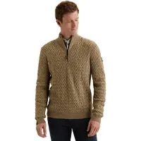 Vanguard Jersey 'Pullover in a wool blend with half-zip' blanco