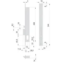 Sonstige Verlage Cerradura eléctrica de empotrar para perfiles de aluminio, modelos 14020 - 14021, E15, lado derecho, frente de 16 mm, con mecanismo de bloqueo automático.