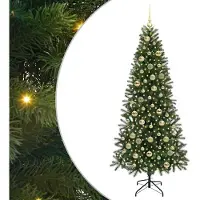 vidaXL Árbol de Navidad artificial, color verde, 210 cm, fabricado con materiales PE y PVC