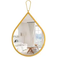 OEM Espejo de pared dorado, 65x45 cm, marco de metal moderno, forma de gota
