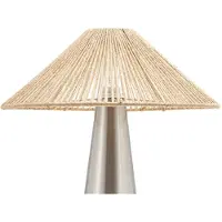 LUCANDE Lámpara de mesa Stephane, níquel, altura 50 cm, cuerda de cáñamo