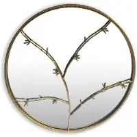 Merkloos Espejo de pared Ronde - 80 x 80 cm - Metal con efecto de pan de oro