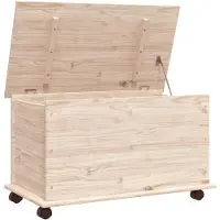 vidaXL Caja con ruedas , ALTA, 73x39,5x43 cm, madera maciza de pino