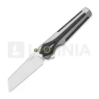 Kizer Cutlery Navaja Staff S45VN, Light Gray Titanium & Carbon Fiber, Satin