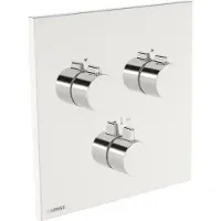 Hansa , kit de instalación para dos salidas, modelo HANSAEASYMIX 8872, roseta cuadrada, cromo, 1 unidad.