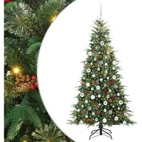 vidaXL Árbol de Navidad artificial plegable, color verde, 180 cm, fabricado con materiales PE y PVC