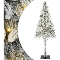 vidaXL Árbol de Navidad con 300 luces LED blancas, 180 cm, fabricado en polietileno y acero