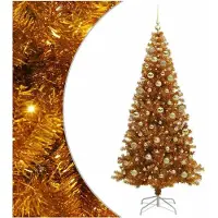 vidaXL Árbol de Navidad dorado, 180 cm, material PET