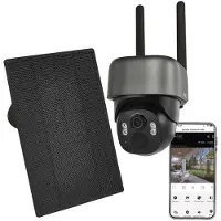 Emos Cámara IP inalámbrica para exteriores GoSmart WASP, modelo IP-1200G, con batería, WiFi y panel solar