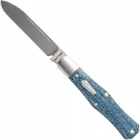 Jack Wolf Knives Jack Wolf Coffin COFFI-01-VIB-LIN-DEN, Satin Sandvik 14C28N, Vibe Denim Linen Micarta, navaja