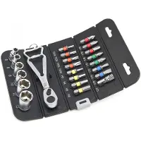 AOK Set de dados y puntas de 23 piezas profesionales de 1/4 de pulgada con ráfaga en estuche de almacenamiento práctico