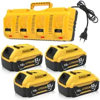 OEM Paquete de 4 baterías de 18V y 5,5Ah, junto con un cargador, compatibles