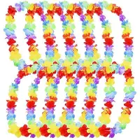OEM Juego de 10 collares de flores hawaianas, ideales para fiestas en la playa y decoración