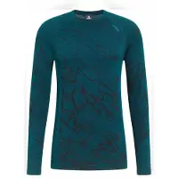 Odlo - Ropa interior térmica - Performance Warm Baselayer Top Crew Neck M Reflecting Pond - Talla L - Azul