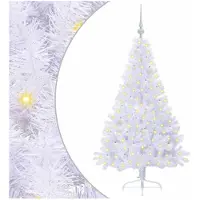 vidaXL Árbol de Navidad artificial, blanco, 150 cm, de PVC y acero