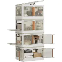 OEM Cajas de plástico con tapa, 83 litros, juego de 4 unidades, apilables, con ruedas