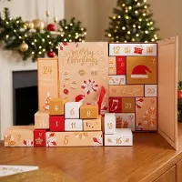 OEM Calendario de Adviento hecho a mano, con 24 cajas de Navidad vacías para rellenar