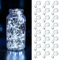 OEM Paquete de 24 luces de hadas blancas frías, alimentadas por batería, con 20 LEDs