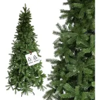OEM Árbol de Navidad, delgado, 240 cm de altura, 1544 ramas, de PVC, color verde