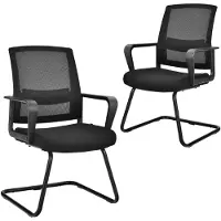 OEM Conjunto de 2 sillas de oficina con reposabrazos, respaldo de malla y capacidad de hasta 136 kg