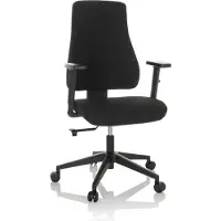 OEM Silla de oficina Mathes, tapizada en tela negra, diseño ergonómico, con ajuste de altura, dimensiones: 113x65x60 cm