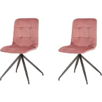 OEM Silla de comedor con tapicería de terciopelo, color rosa, 46x57x88 cm