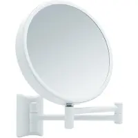 OEM Espejo de pared con aumento de 3x/7x, giratorio 360°, color blanco, diámetro 19 cm