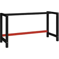 Selius Estructura metálica para banco de trabajo - 80 x 57 x 79 cm - Metal con recubrimiento en polvo - Negro y rojo