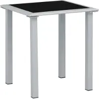 Merkloos Elegante mesa de jardín de acero y cristal para exteriores