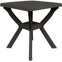 Merkloos Mesa de jardín de plástico, 70 cm, color antracita, ideal para exteriores