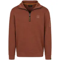 PME Legend Sudadera 'Sweatshirt with half-zip and flight pocket' marrón