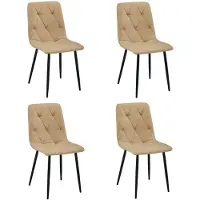 Kendra Home Set de 4 Sillas Libra en Tejido Marrón con Patas Negras