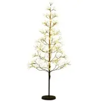 Costway , árbol de luces LED de 120 cm, diseño de abeto con 800 luces LED de color blanco cálido y soporte, árbol de Navidad artificial, árbol de pino, árbol de Navidad, base negra