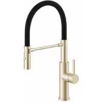 VBChome Grifo de cocina , color champán dorado: negro con caño flexible, giratorio 360°. Mezclador monomando con cartucho cerámico, grifo moderno para lavaplatos