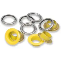 OEM Arandelas para ojales, color amarillo/plateado, diámetro 11 mm, 20 unidades