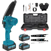 OEM Sierra de cadena, con barra de 15 cm, batería de 21 V, capacidad de 4,0 Ah, motor sin escobillas, lubricación automática